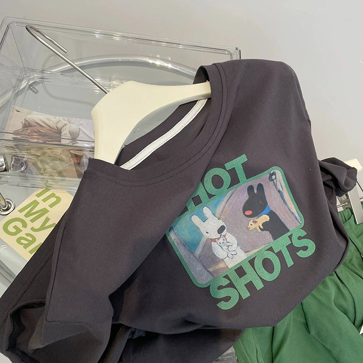 Dame T-shirt med unik grafiktryk og blød bomulds kvalitet Stilla