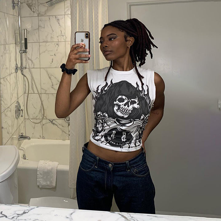 Kvinder Grafisk Tryk Tanktop Stilla