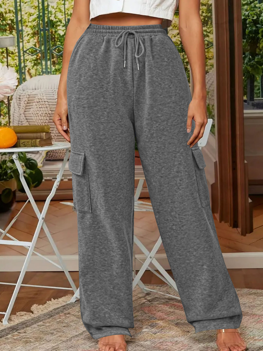 Dame Afslappet Fit Utility Cargo-Bukser Stilla