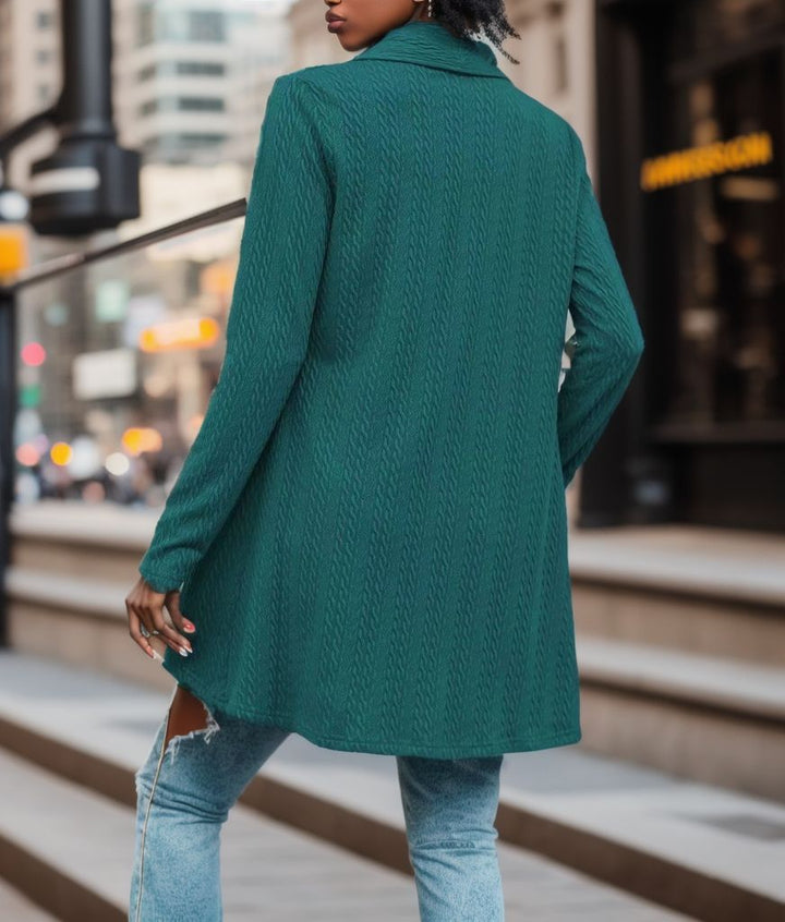 Dame Casual Cardigan med struktureret strikkemønster og åben skæring Stilla