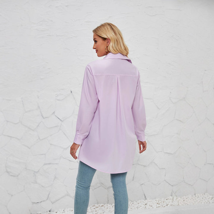 Kvinder Langærmet Bluse Skjorte med Moderne Snit og Elegante Detaljer Stilla