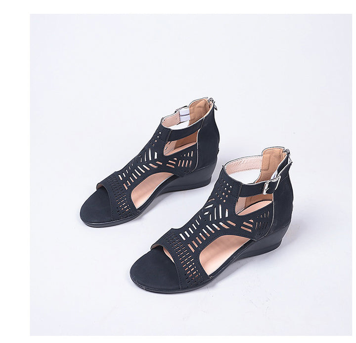 Dame wedge-sandaler med åndbart snit og elegant rem-design Stilla