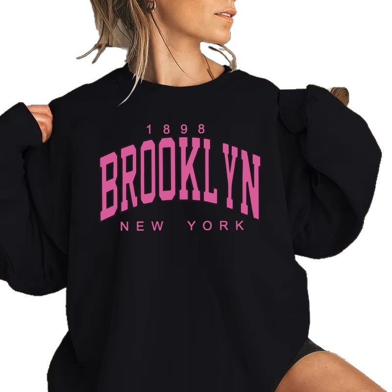 Kvinders sweatshirt med afslappet Brooklyn print og behagelig pasform Stilla