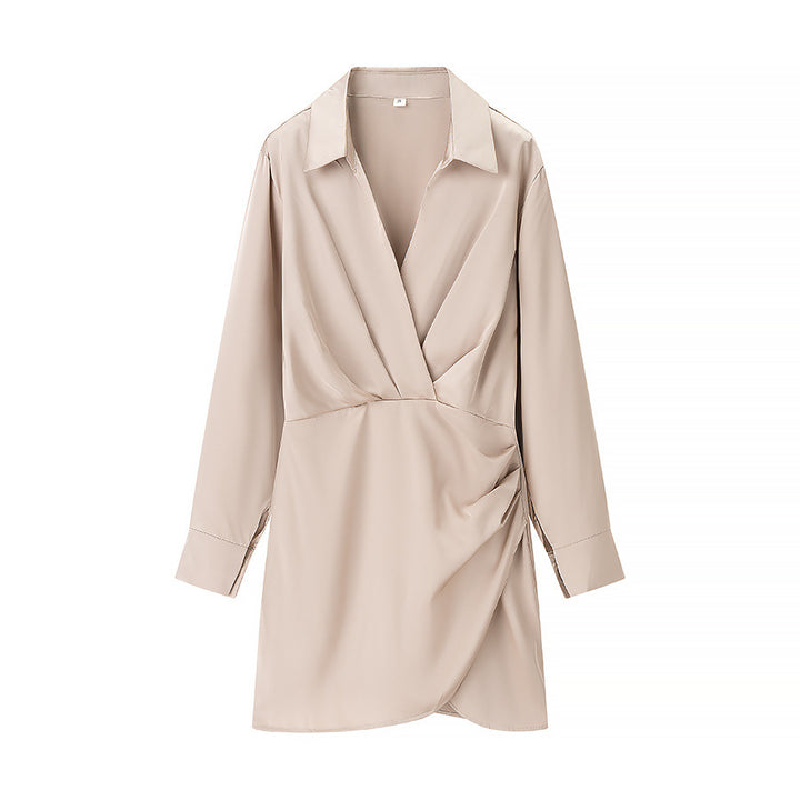 Femme Elegantes V-halsskjorte Kjole Stilla
