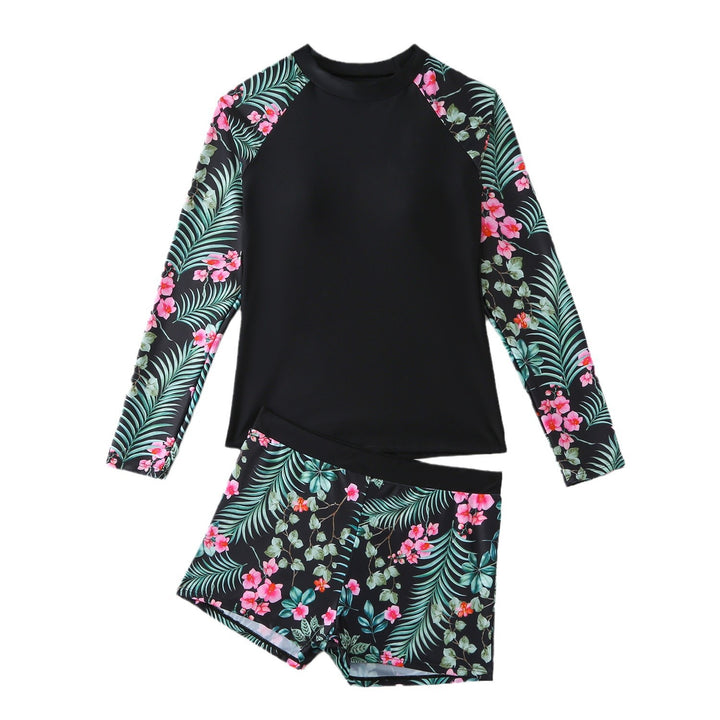 Dame Langærmet Floral Rash Guard Sæt Stilla
