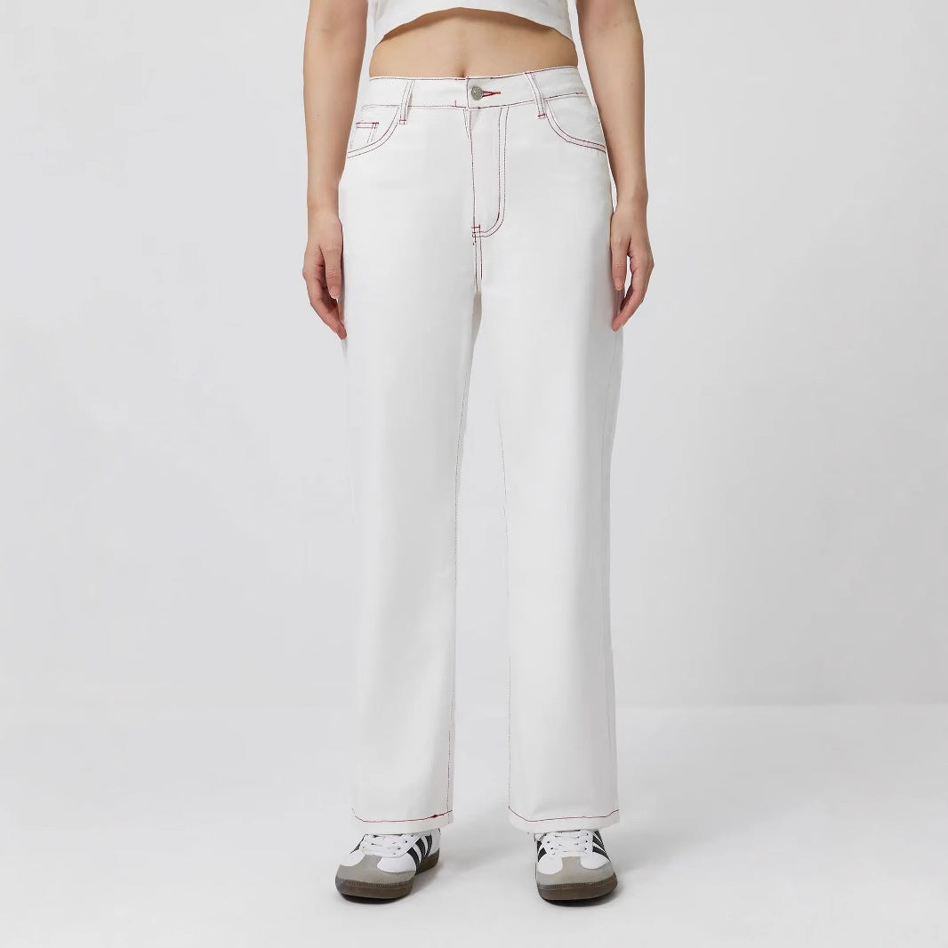 Dame elegante jeans med frugtagtig broderi Stilla