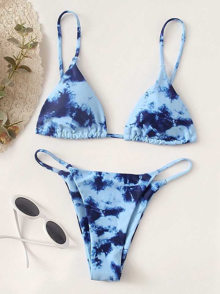 Dame Triangel-Bikini-Sæt med raffineret batikdesign Skovae