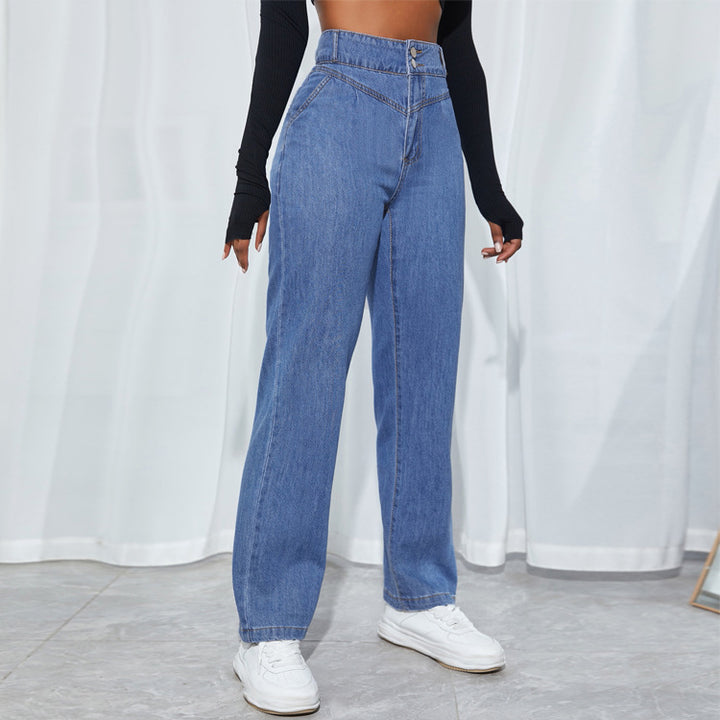 Dame højtaljede jeans i klassisk straight-leg stil Stilla