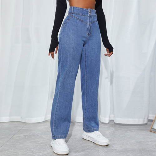 Dame højtaljede jeans i klassisk straight-leg stil Stilla