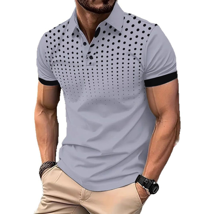 Herre Poloshirt med moderne prikkemønster og åndbare egenskaber Stilla