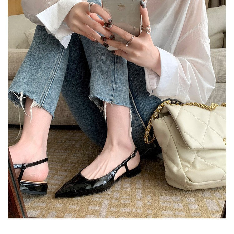Dame spidse slingback ballerinaer med justerbar rem Stilla