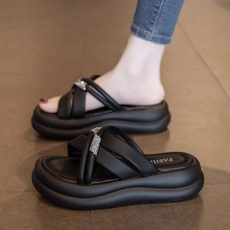 Dame plateau-tåseparator med fashionable remdesign og glitrende accenter Stilla