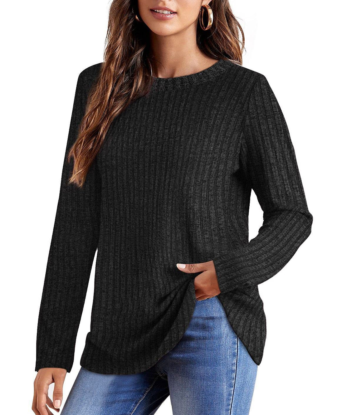 Dame Langærmet Rib-Top Stilla