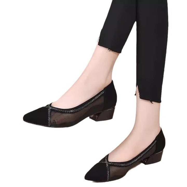 Dame elegante ballerinaer med transparente indsatser og glimmer-accents Stilla