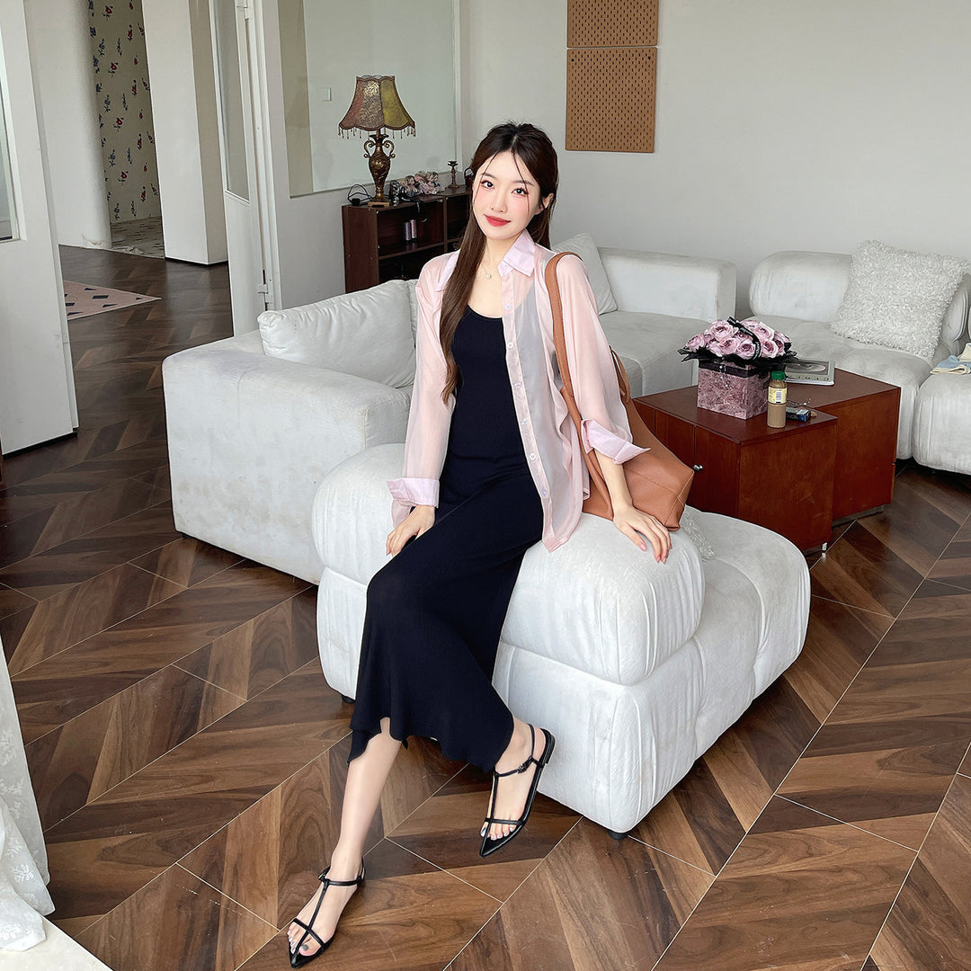 Dame Minimalistiske Spidsede Slingback Ballerinaer med Elegant Rem-Detalje Stilla