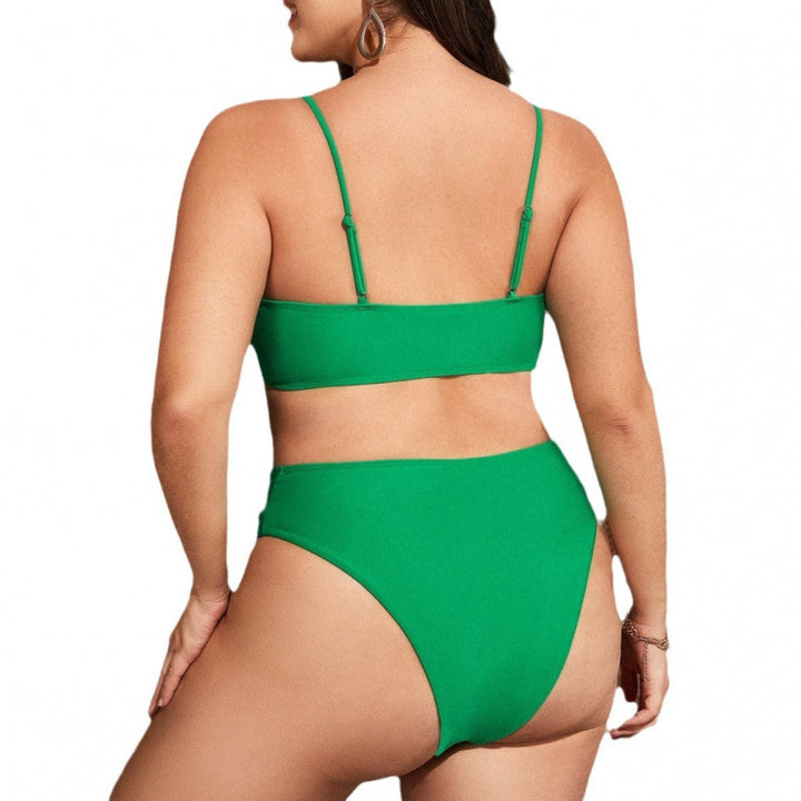 Dame triangel-bikini med moderne indpakningsdetalje og figurskabende design Skovae