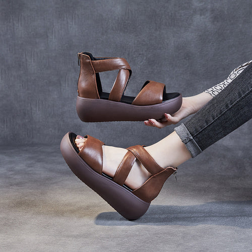 Dame platform slide sandaler med krydsede stropper Stilla
