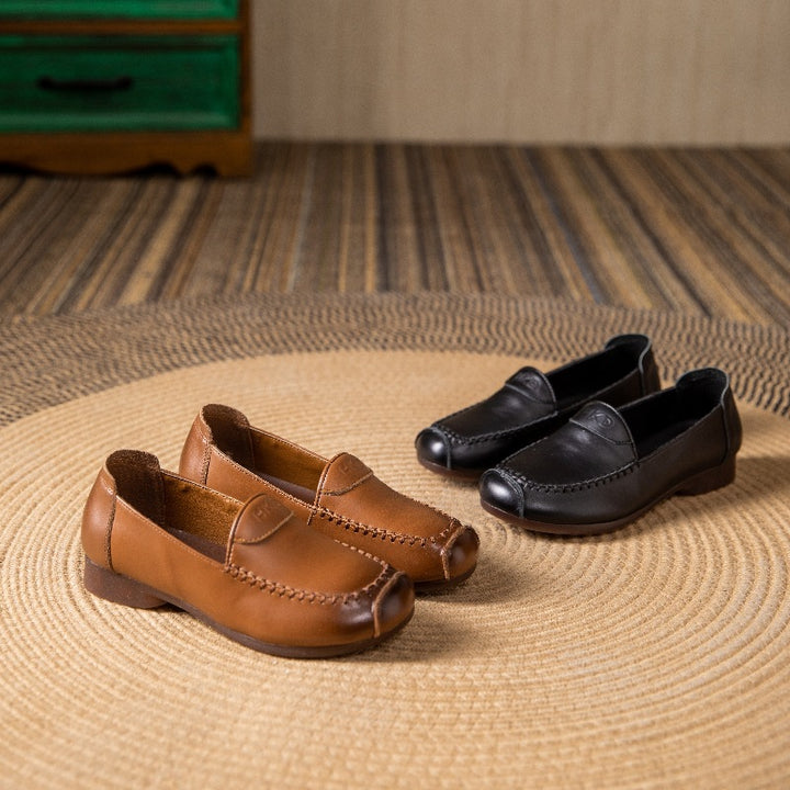 Femme Luksuriøse Læder Fritids Slippers Stilla