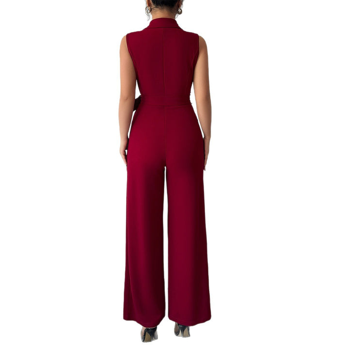Dame elegant jumpsuit med indpakningsdesign og bred pasform Stilla