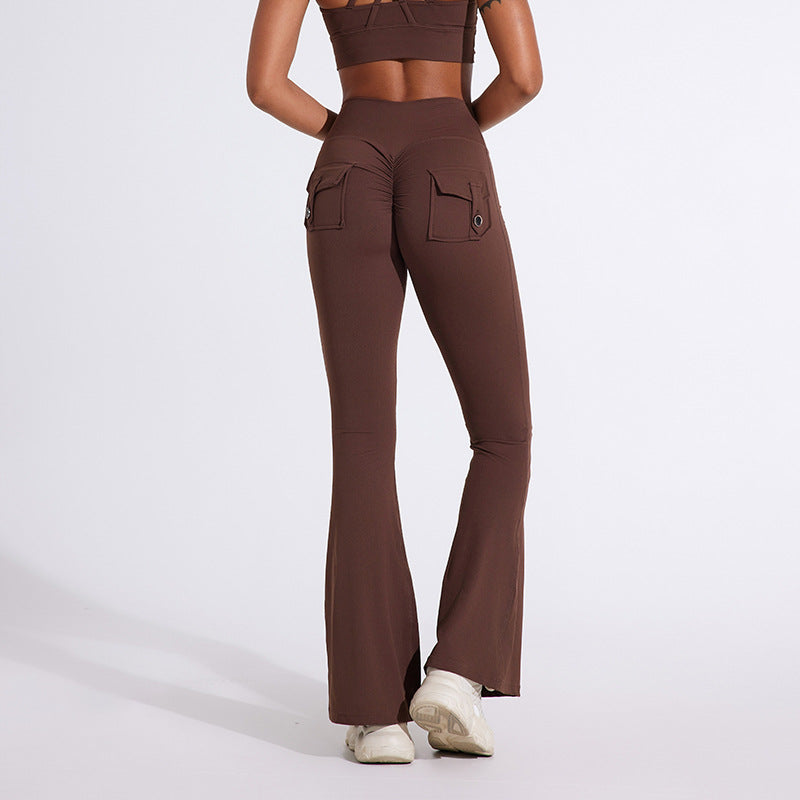 Dame Bootcut leggings med lommer og høj talje Stilla