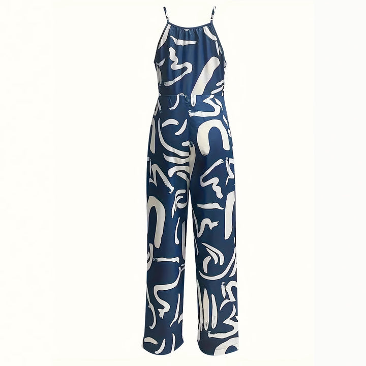 Dame Elegant og afslappet jumpsuit med bredt ben og trendy mønster Stilla