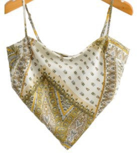 Dame Bandeau Top med legende vintage-tryk Stilla