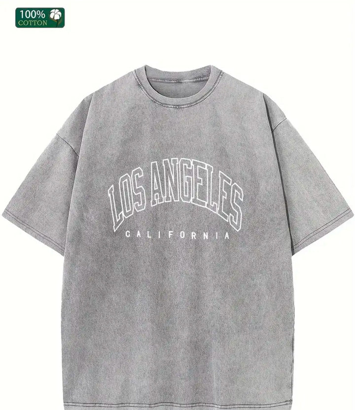 Dame Oversized T-Shirt med nostalgisk Los Angeles print og afslappet snit Stilla