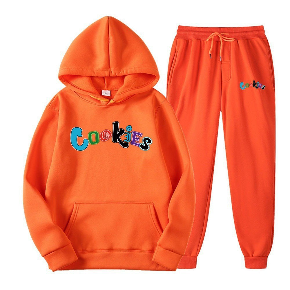 Women's Hoodie og Jogging Pants Sæt med Farverig Grafikprint Skovae
