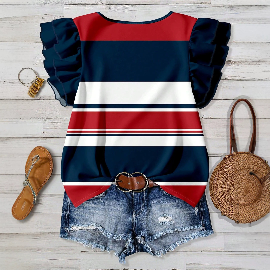 Dame Strandtop med ruffles detaljer Skovae