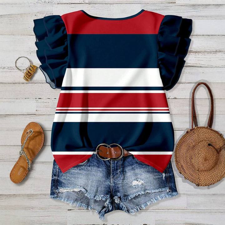 Dame Strandtop med ruffles detaljer Skovae