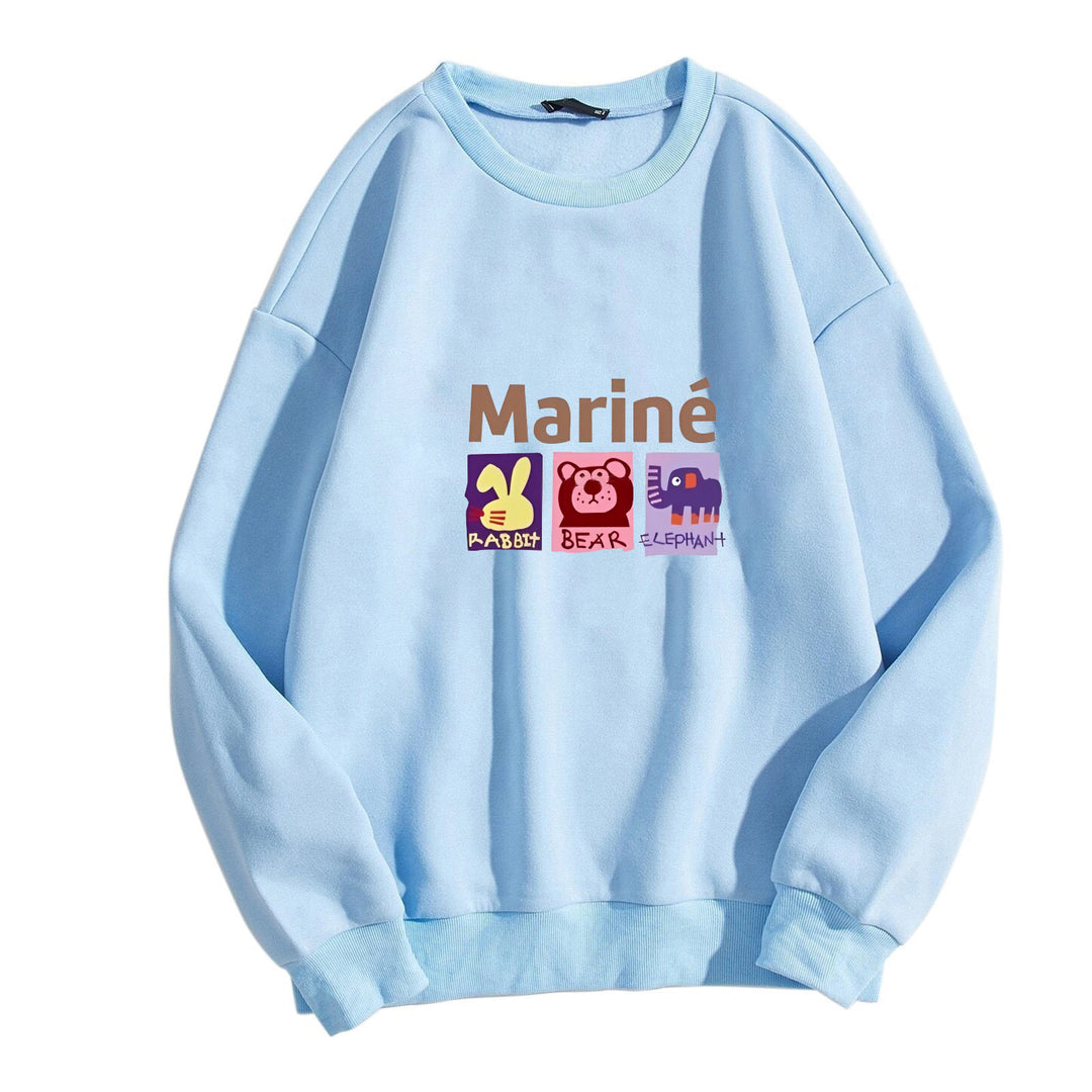 Kvinders hyggelig sweatshirt med dyremotiver Skovae