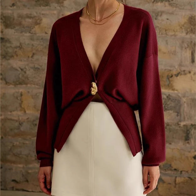 Kvinders mode cardigan med elegant lukning Stilla