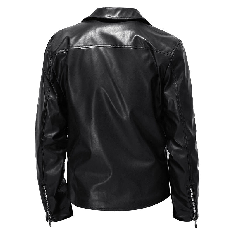 Herre Sleek Kunstlæder Bikerjakke Stilla