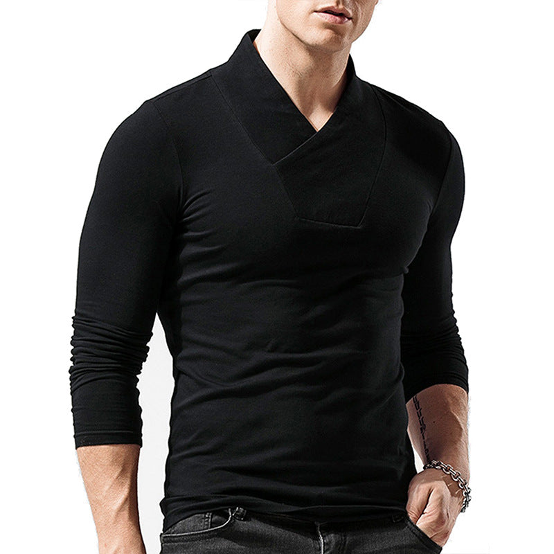 Herrer Langarmshirt med modisch Slidskrave Stilla