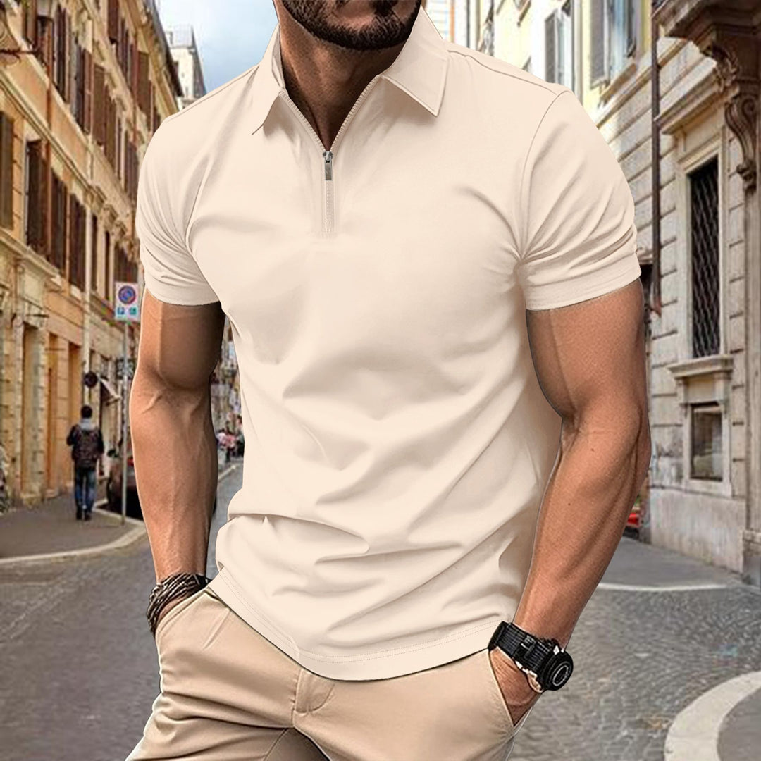 Herrer polo shirt med moderne lynlås Stilla