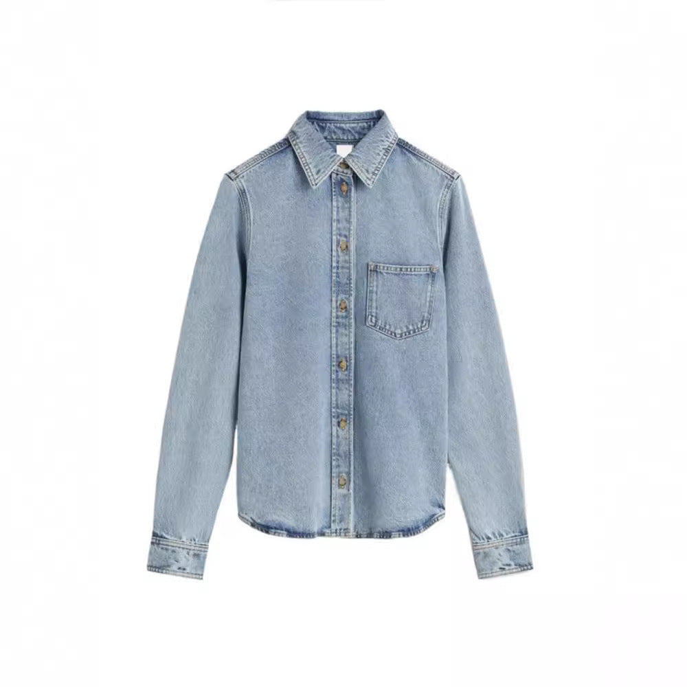 Dame denim skjorte i en afslappet pasform Stilla