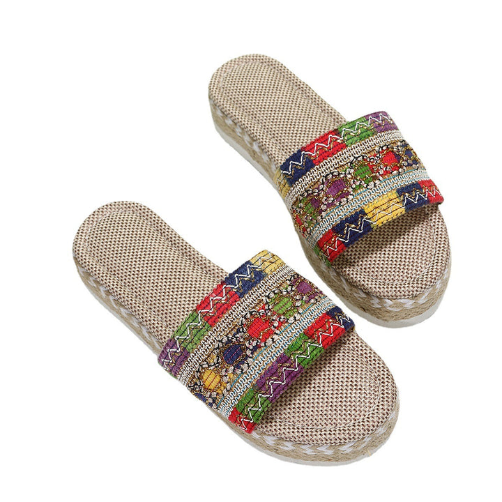 Dame Komfortable og farverige Espadrilles-sandaler med broderier Stilla