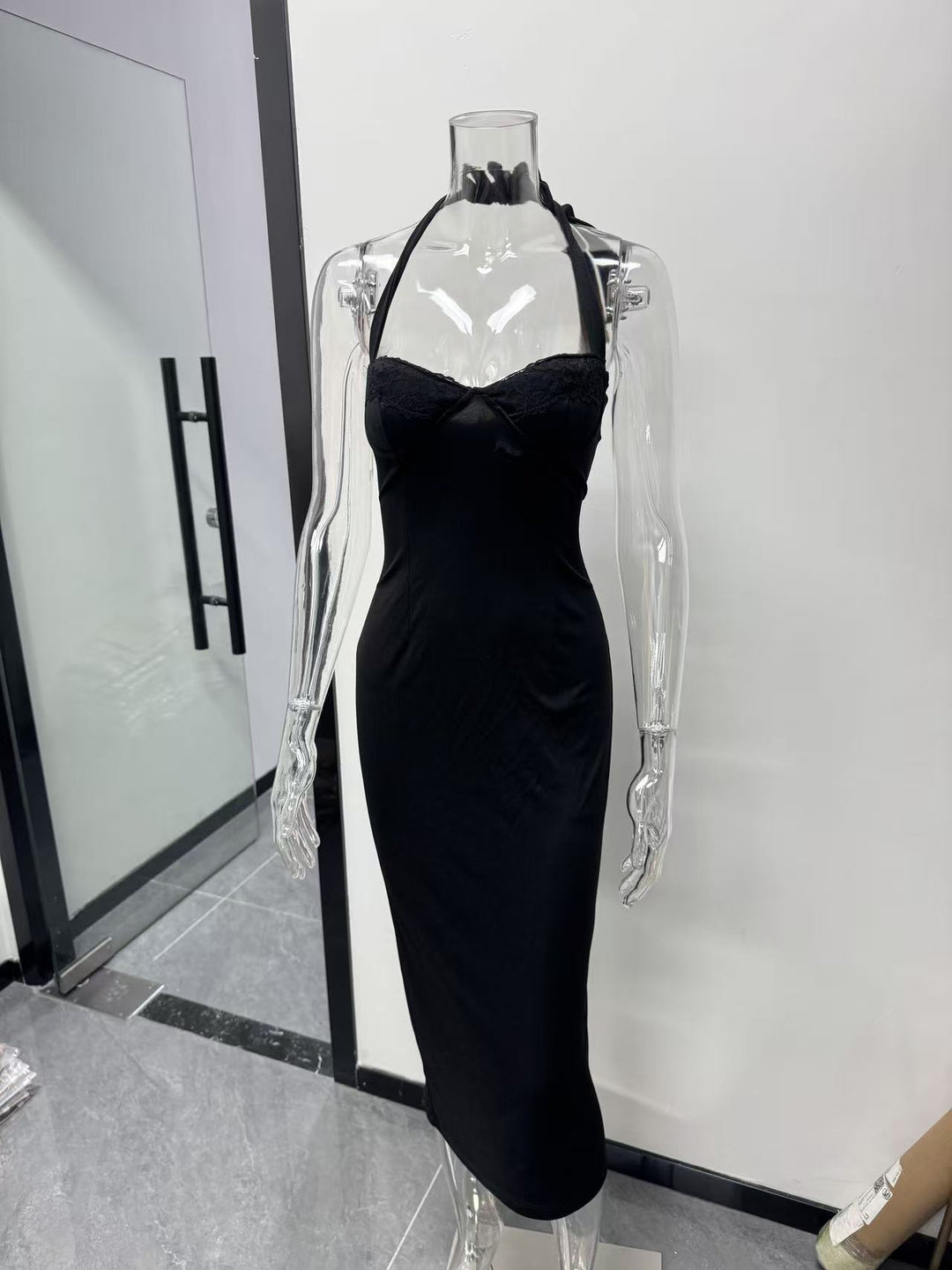 Dame Elegant Langærmet Kjole med raffineret Snøring Skovae