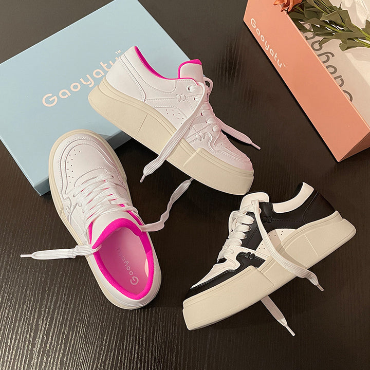 Dame Sneakers i trendy retro-stil med tyk sål Stilla