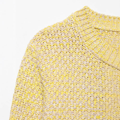 Dame Struktur Strik Knaplukning Cardigan med Dekorative Lommer Stilla