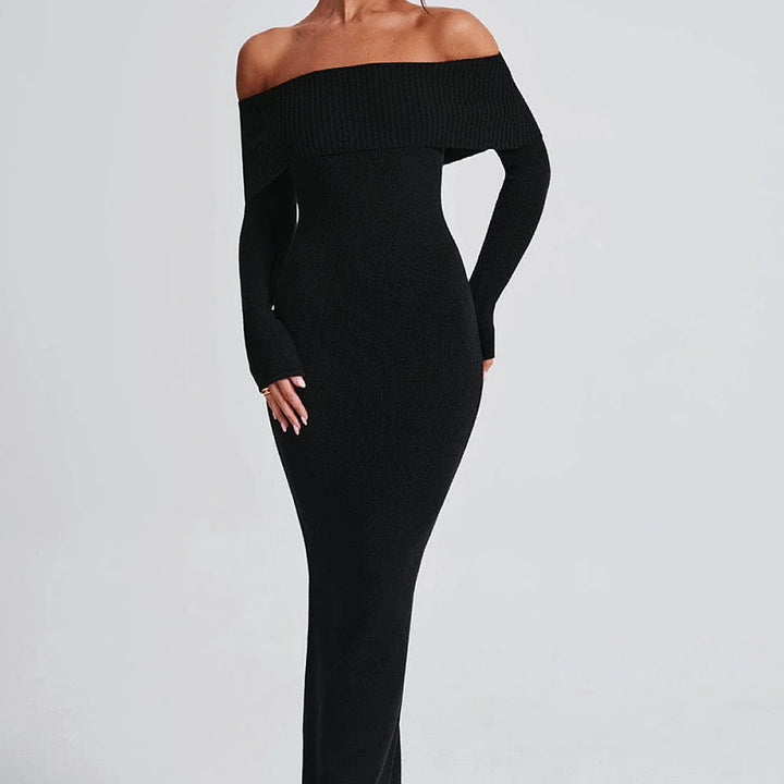 Dame Off-Shoulder Maxikjole med lange ærmer Stilla