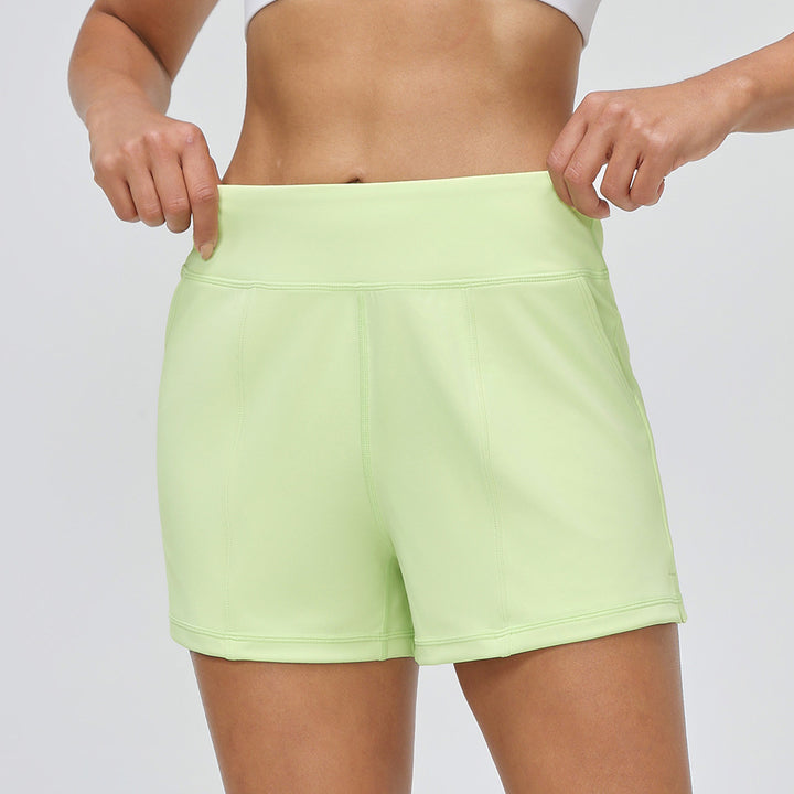 Dame sporty korte shorts med høj talje og fleksibelt materiale Stilla