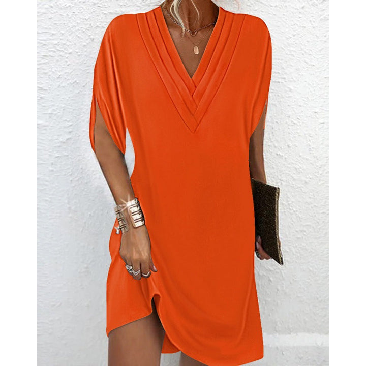 Stilla | Batwing-kjole V-hals Plisseret Batwing-kjole