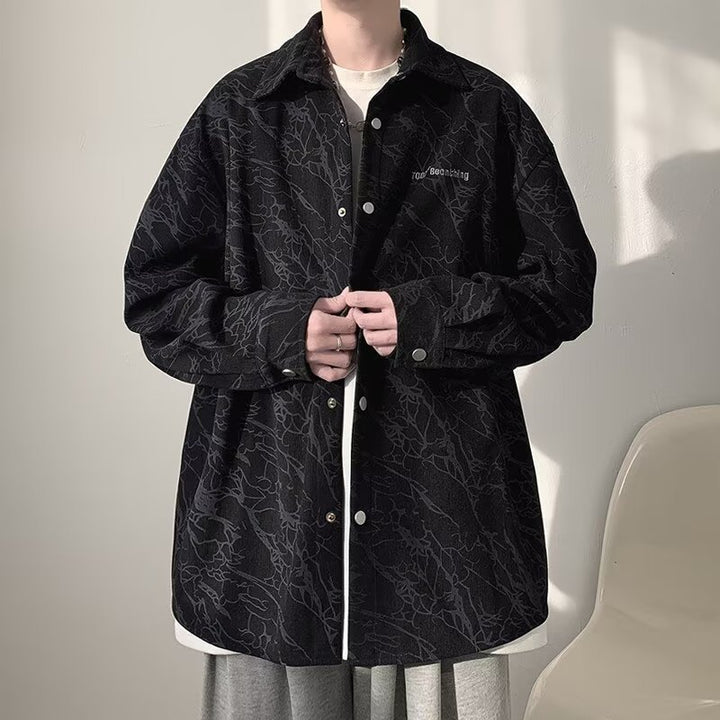 Dame afslappet Overshirt-jakke med struktureret mønster og trykknaplukning Stilla