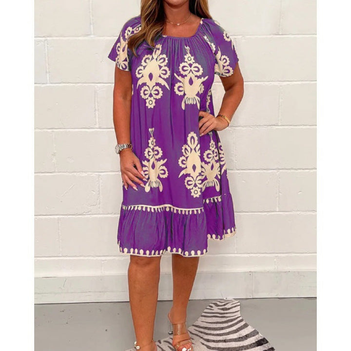 Stilla | Chic Sommer Floral Kort Ærme Kjole