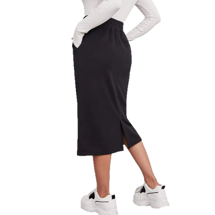 Dame sweatrock med elastisk talje og lommer Stilla
