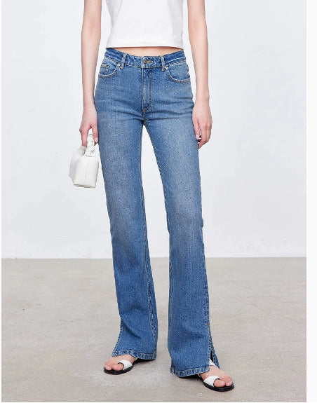 Kvinder bootcut jeans i vintage stil med høj talje Stilla