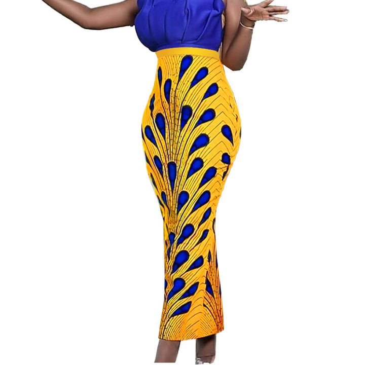 Dame Elegant Maxiskørt med iøjnefaldende afrikansk design Skovae