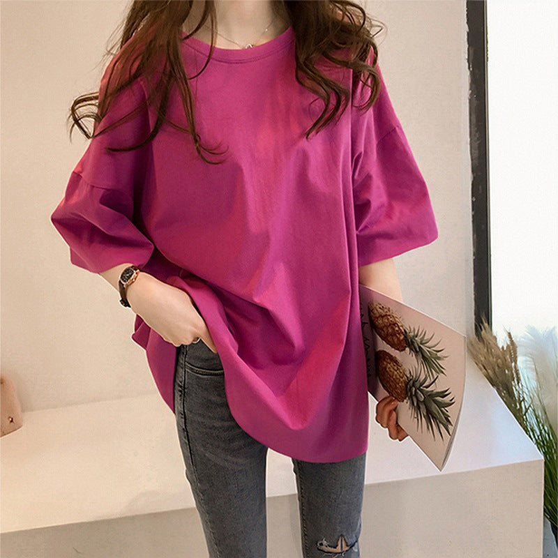 Femme Plus Size Afslappet Fit Løs T-shirt Stilla