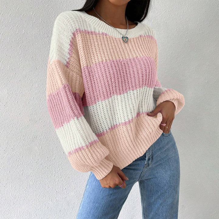 Stilla | Pullover Pullover Grovstrik Overdimensioneret Fit Langærmet Fritid Crew Neck
